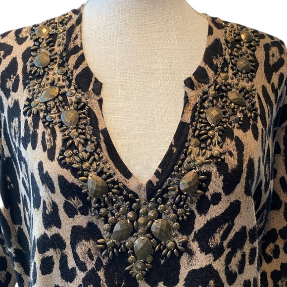 INC Long Sleeve Tunic Sweater Animal Print Size OX - Picture 2 of 6